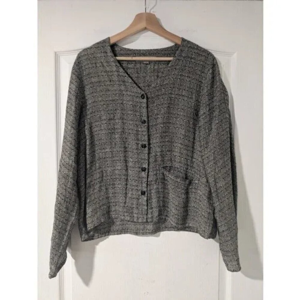 Flax | Jacquard V-Neck Jacket